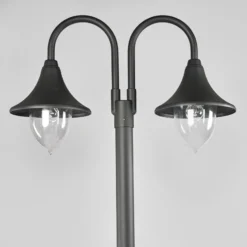Lindby Madea ulkovalaisin, harmaa, 2-valo, 212 cm, E27, IP44
