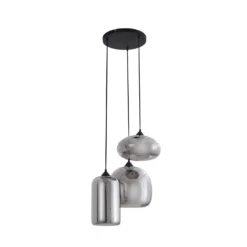 Lindby Marla-riippuvalaisin, pyöreä, lasi, savuharmaa, 50 cm