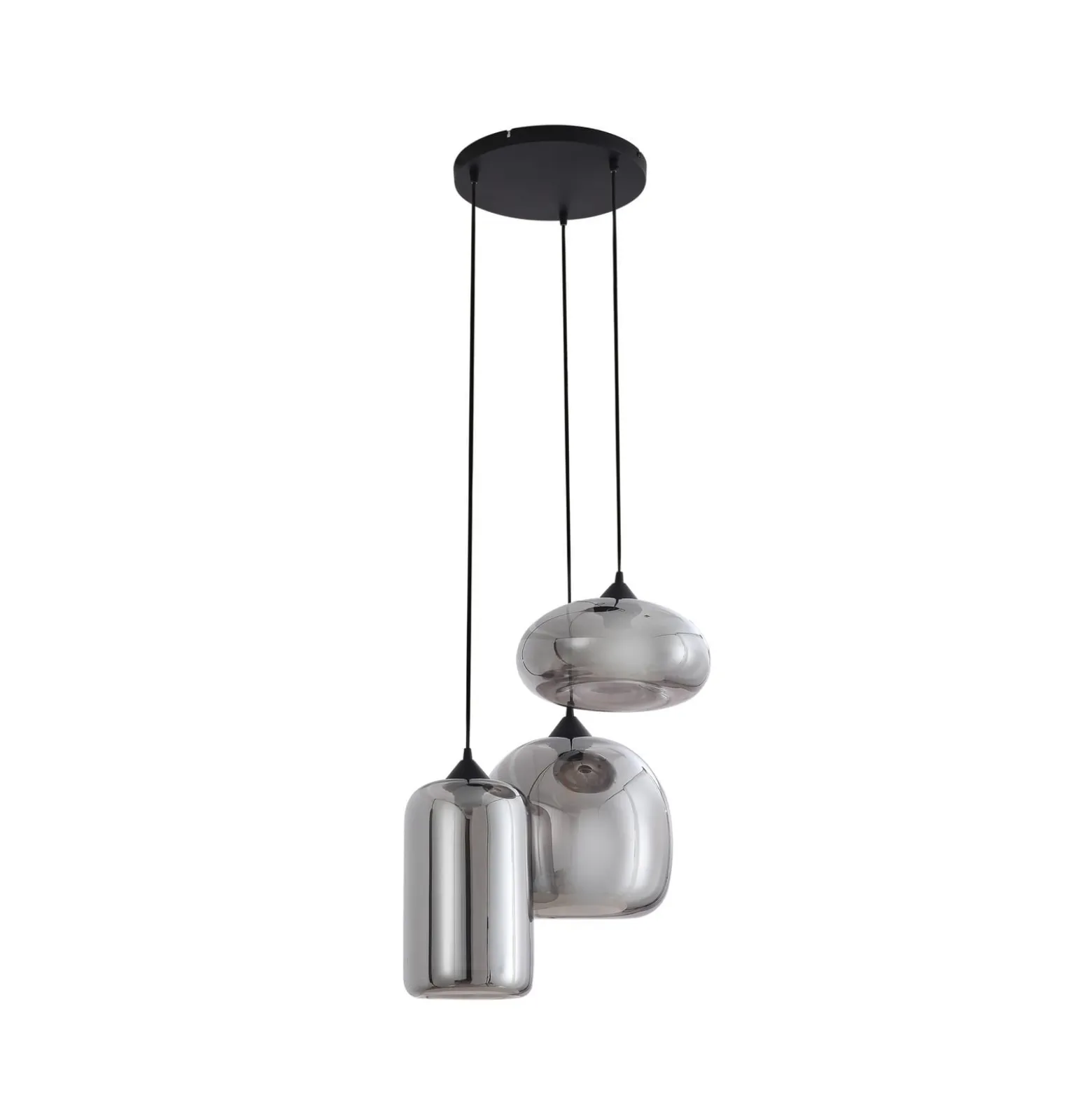 Lindby Marla-riippuvalaisin, pyöreä, lasi, savuharmaa, 50 cm