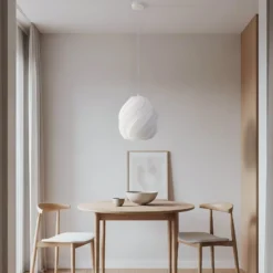 Lindby Nuvia-riippuvalaisin, Ø 30 cm, valkoinen, 3D-tulostettu
