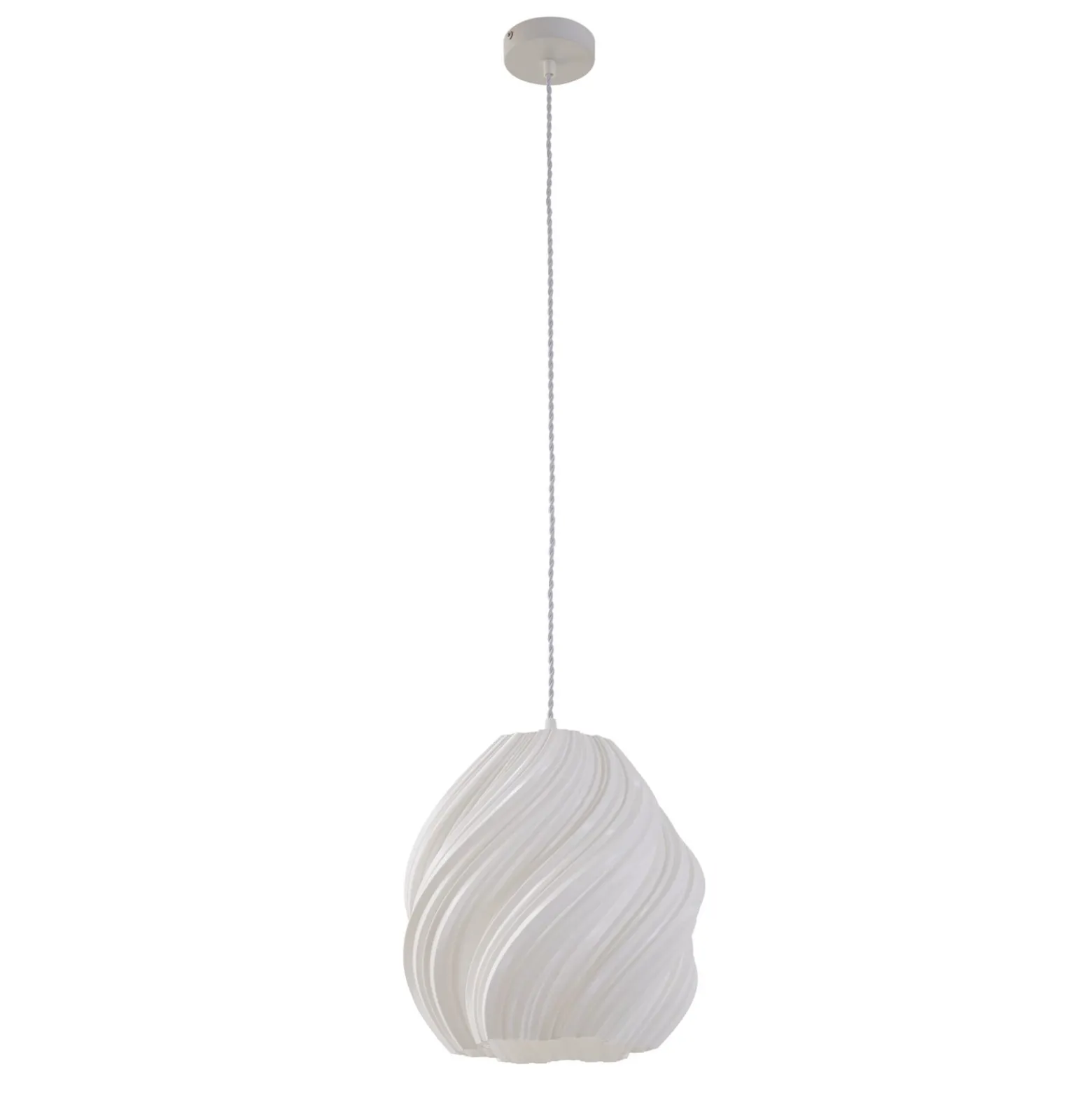 Lindby Nuvia-riippuvalaisin, Ø 30 cm, valkoinen, 3D-tulostettu