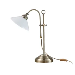 Lindby Otis pöytävalaisin, antiikkimessinki, lasi, 60 cm, E14