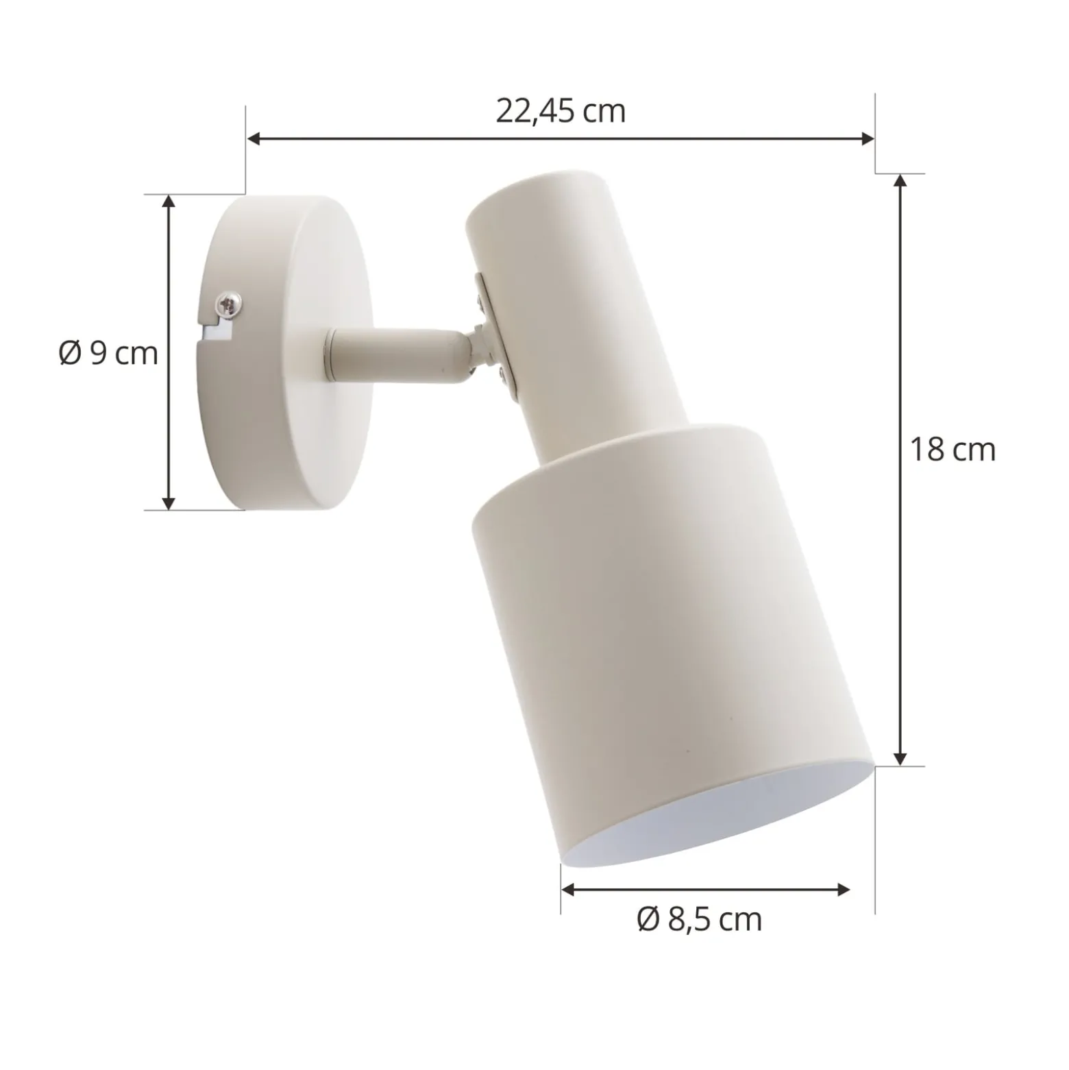 Lindby Ovelia -seinäkohdevalaisin, beige, metalli, E27