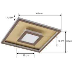 Lindby Pekela LED-kattovalaisin, kulmikas, 40 cm