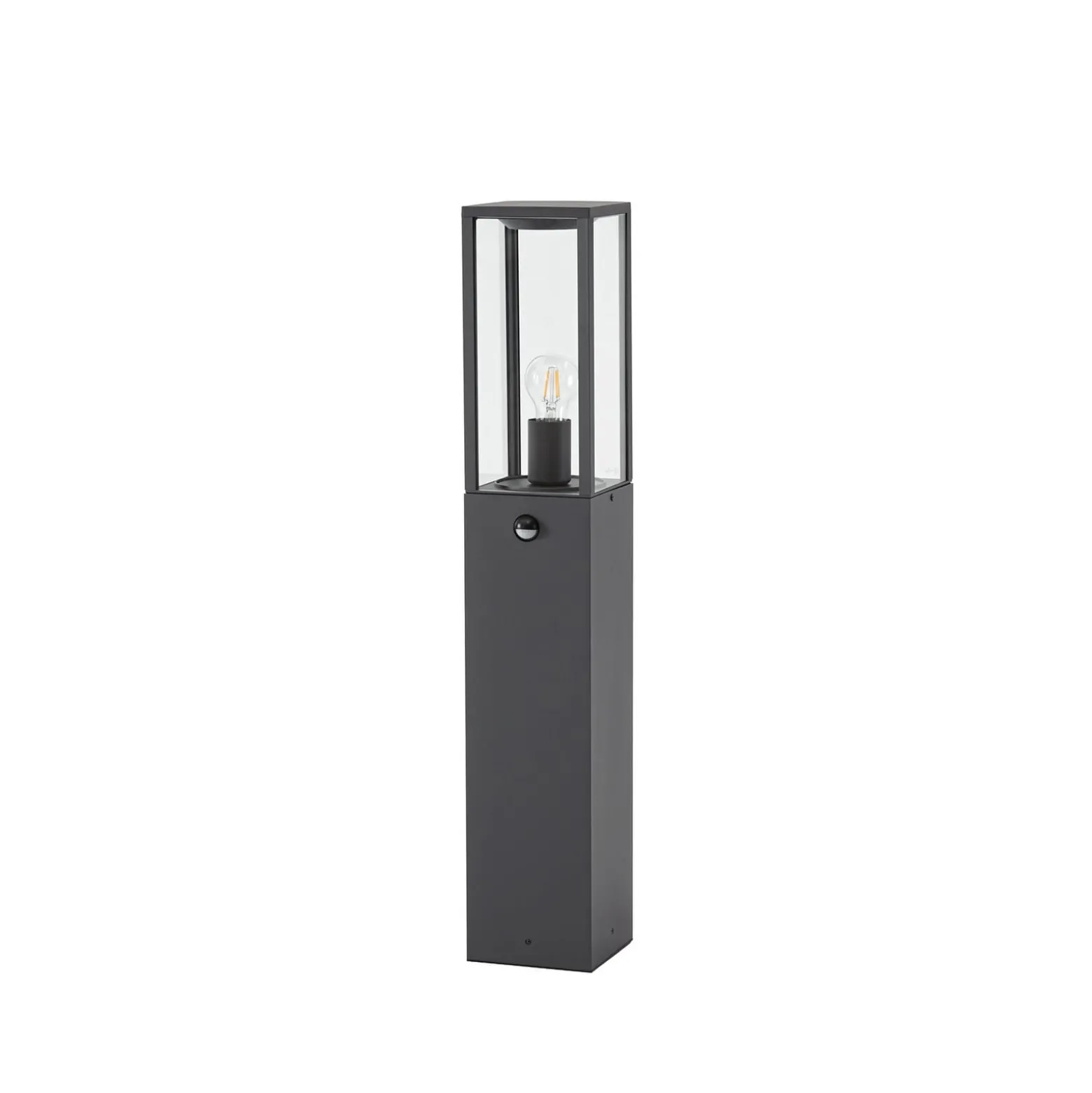 Lindby Peldar-pylväsvalaisin, antrasiitti/kirkas, 80 cm, anturi