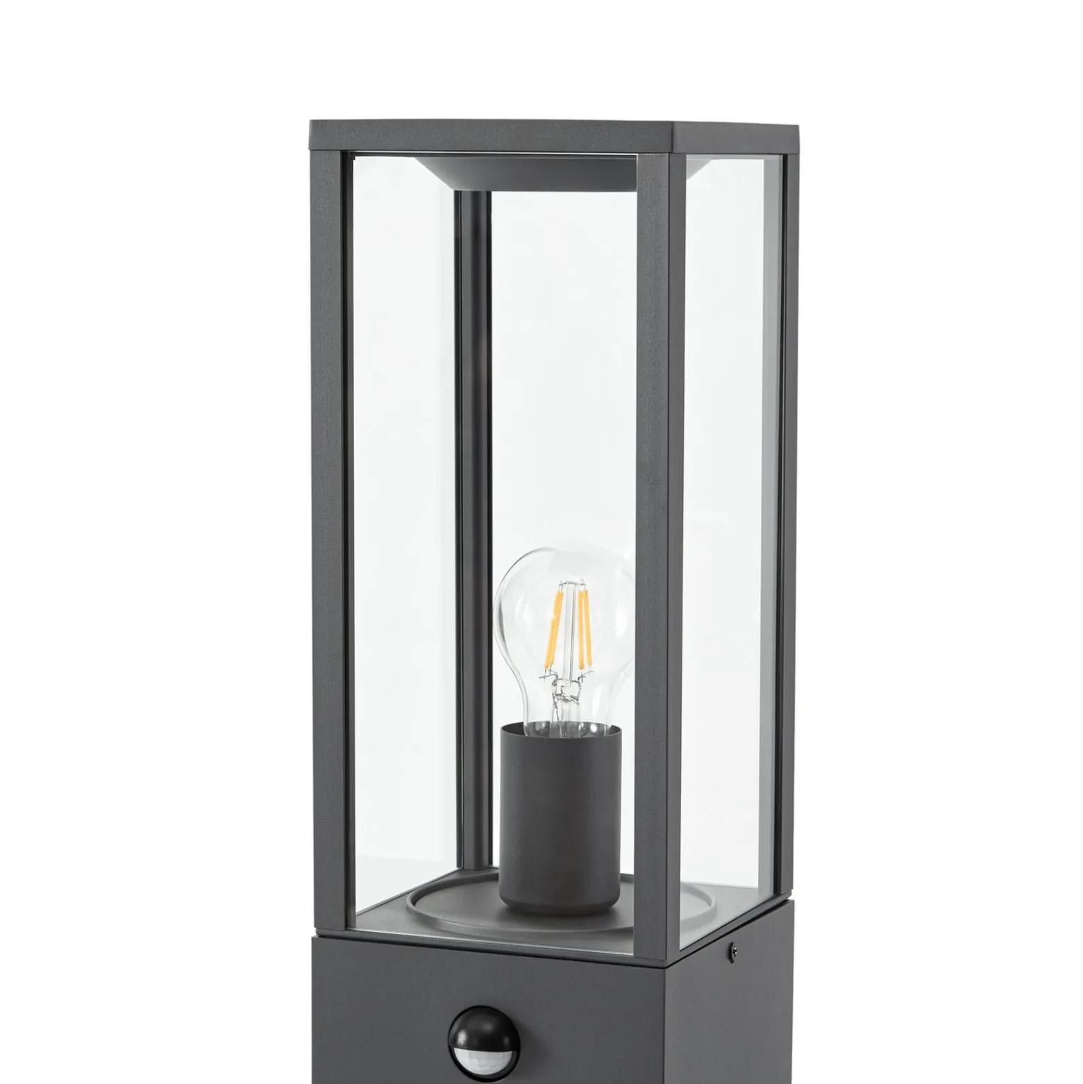 Lindby Peldar-pylväsvalaisin, antrasiitti/kirkas, 80 cm, anturi