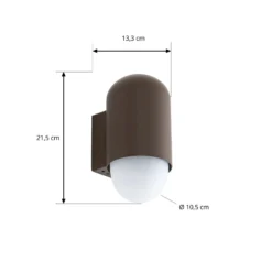 Lindby Pilva ulkoseinävalaisin, ruskea, metalli, IP44, E27