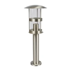 Lindby pollarilamppu Noemi, harmaa, ruostumaton teräs, 50 cm, IP44
