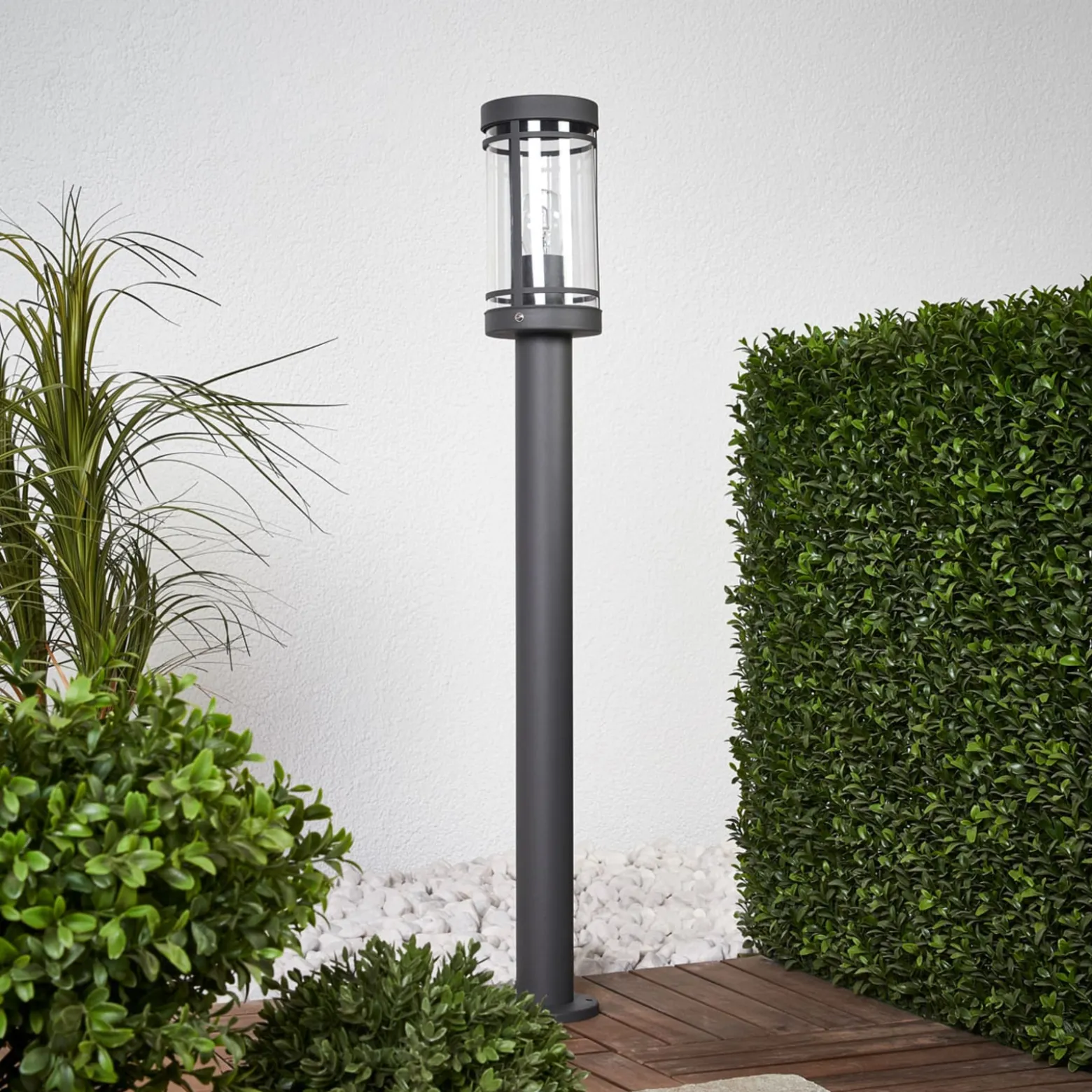 Lindby pylväsvalaisin Djori, 80 cm, antrasiitti, ruostumaton teräs, E27