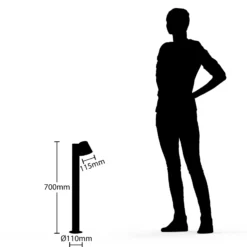 Lindby pylväsvalaisin Ileyna, antrasiitti, metalli, 70cm
