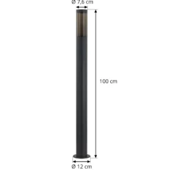 Lindby pylväsvalaisin Statius, antrasiitti/kirkas, rauta, 100 cm