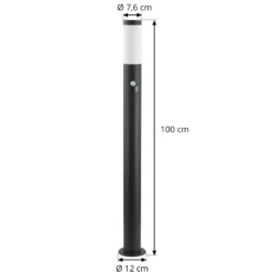 Lindby pylväsvalaisin Statius, antrasiitti/valkoinen, anturi, 100 cm