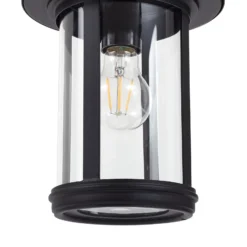 Lindby pylväsvalaisin Zayn, musta, lasi, korkeus 109 cm, IP65