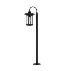 Lindby pylväsvalaisin Zayn, musta, lasi, korkeus 109 cm, IP65