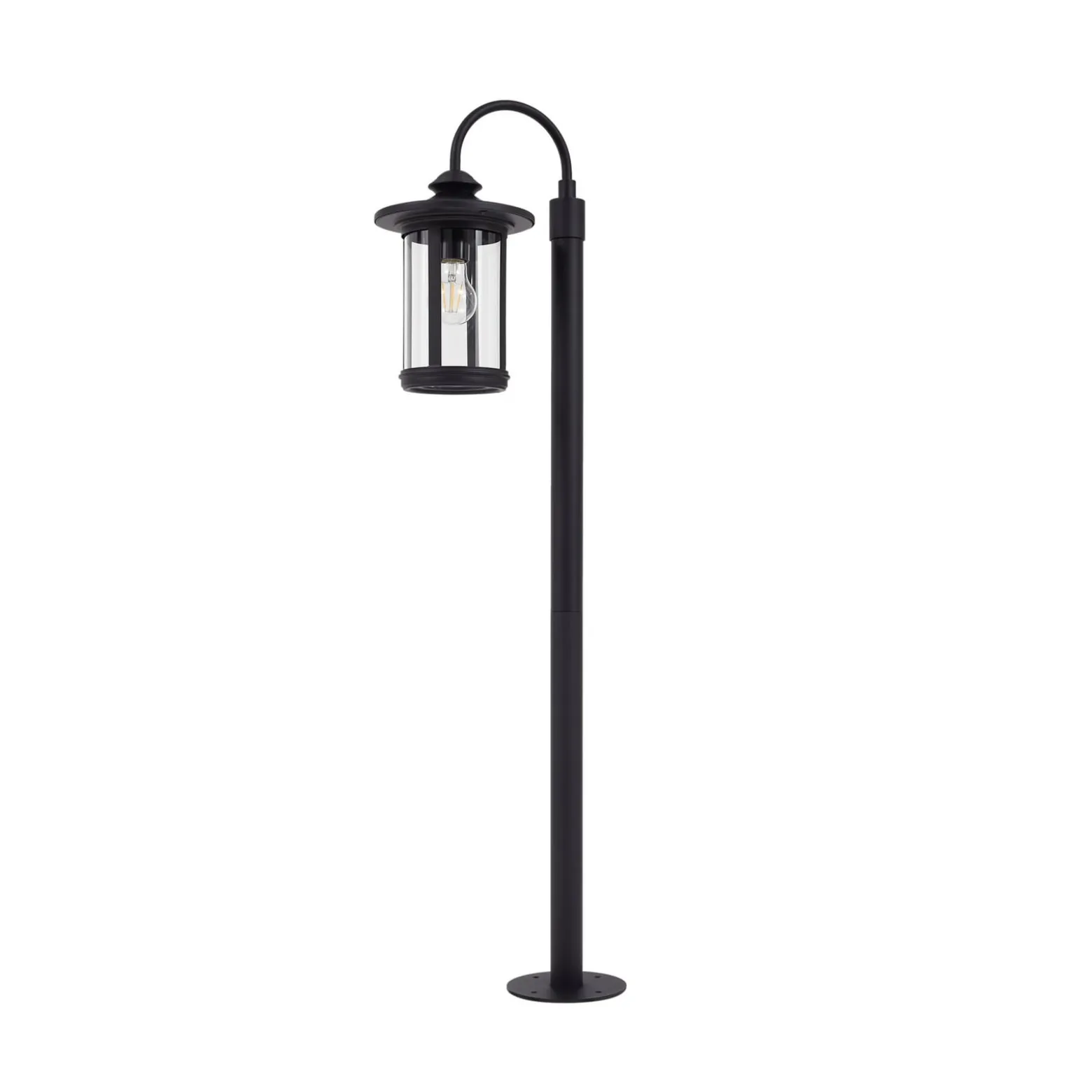Lindby pylväsvalaisin Zayn, musta, lasi, korkeus 109 cm, IP65