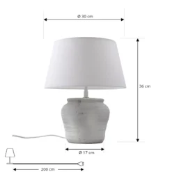 Lindby pöytävalaisin Aelith, Ø 30 cm, valkoinen, keraaminen, E27