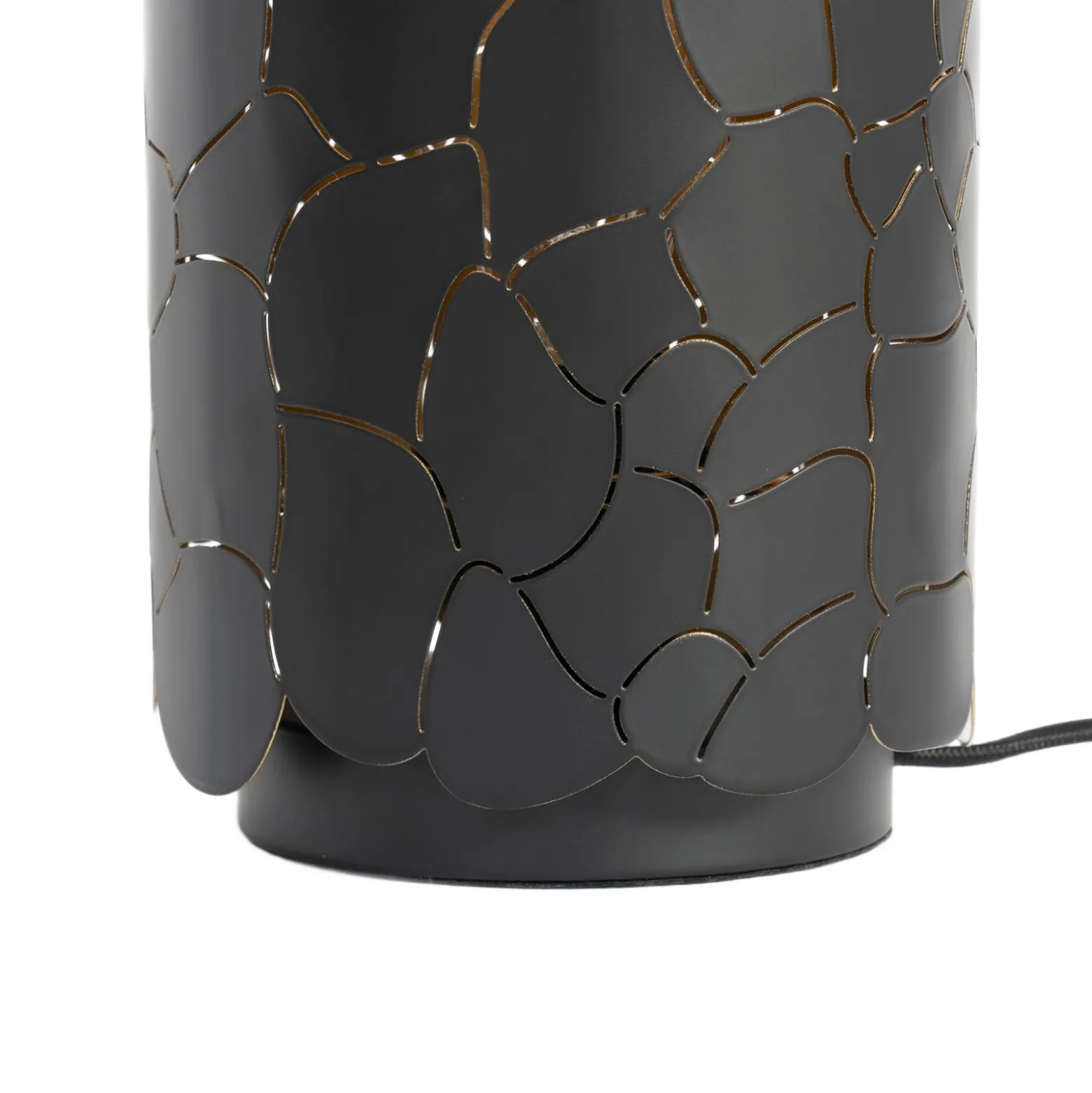 Lindby pöytävalaisin Aralena, musta/kulta, korkeus 26,5 cm