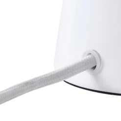 Lindby pöytävalaisin Arved, valkoinen, tekstiili, keramiikka, 46 cm
