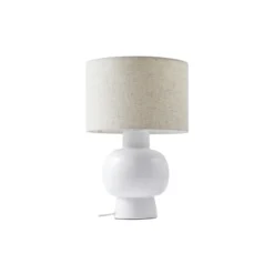 Lindby pöytävalaisin Arved, valkoinen, tekstiili, keramiikka, 46 cm