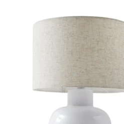 Lindby pöytävalaisin Arved, valkoinen, tekstiili, keramiikka, 46 cm