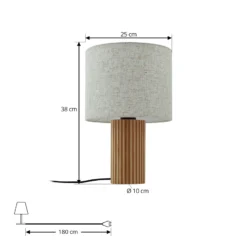 Lindby pöytävalaisin Kimiko, korkeus 38 cm, puu, tekstiili