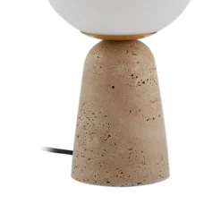 Lindby pöytävalaisin Kirstan, beige, valkoinen, lasi, kivi, 33 cm