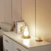 Lindby pöytävalaisin Kupla, opaali/kirkas, lasi, Ø 20 cm, G9