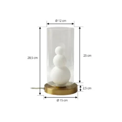 Lindby pöytävalaisin Kupla, opaali/kirkas, lasi, Ø 20 cm, G9
