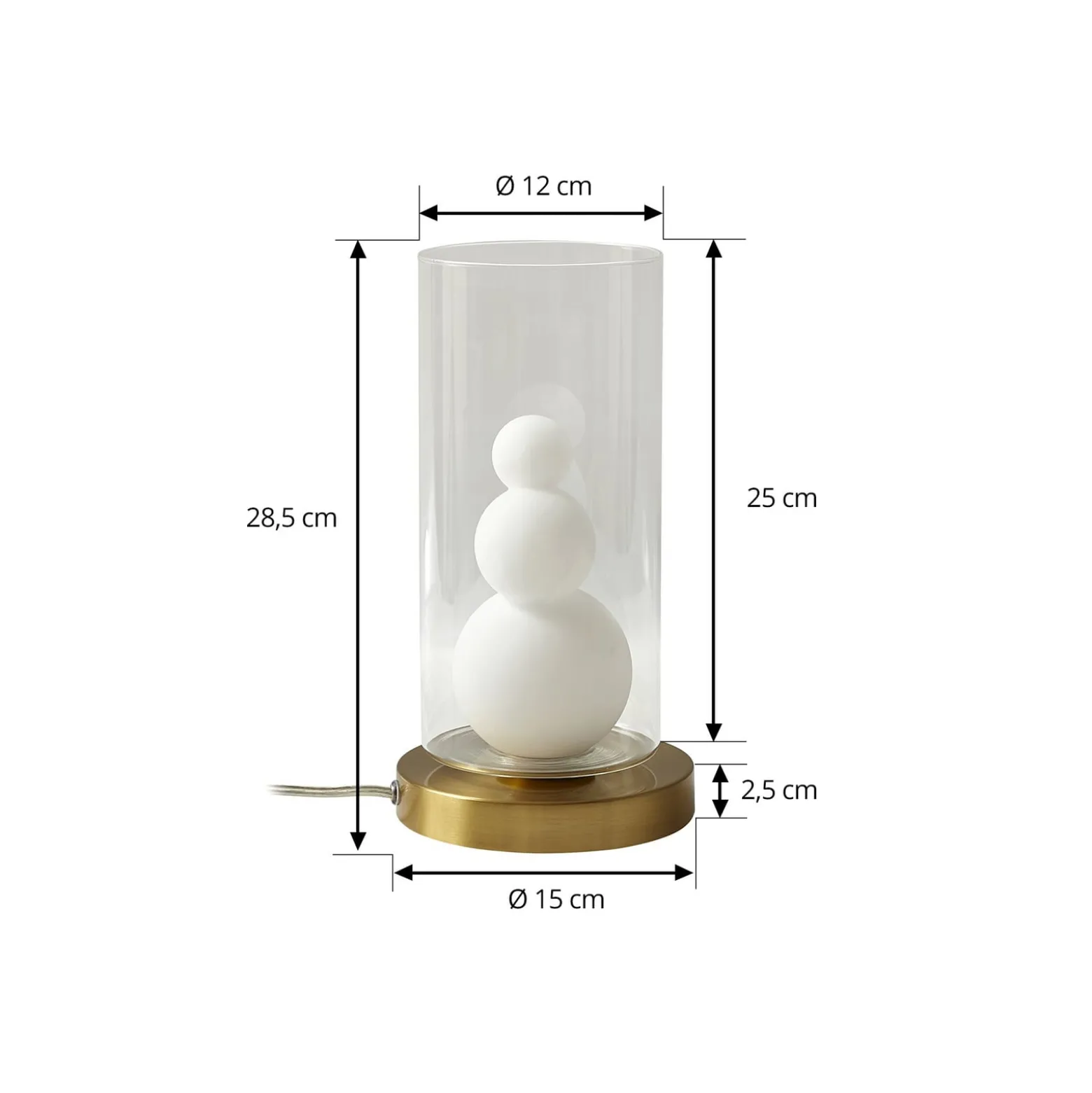 Lindby pöytävalaisin Kupla, opaali/kirkas, lasi, Ø 20 cm, G9