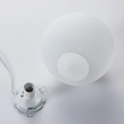 Lindby pöytävalaisin Marike, valkoinen, lasia, pallo, Ø 25 cm, E27
