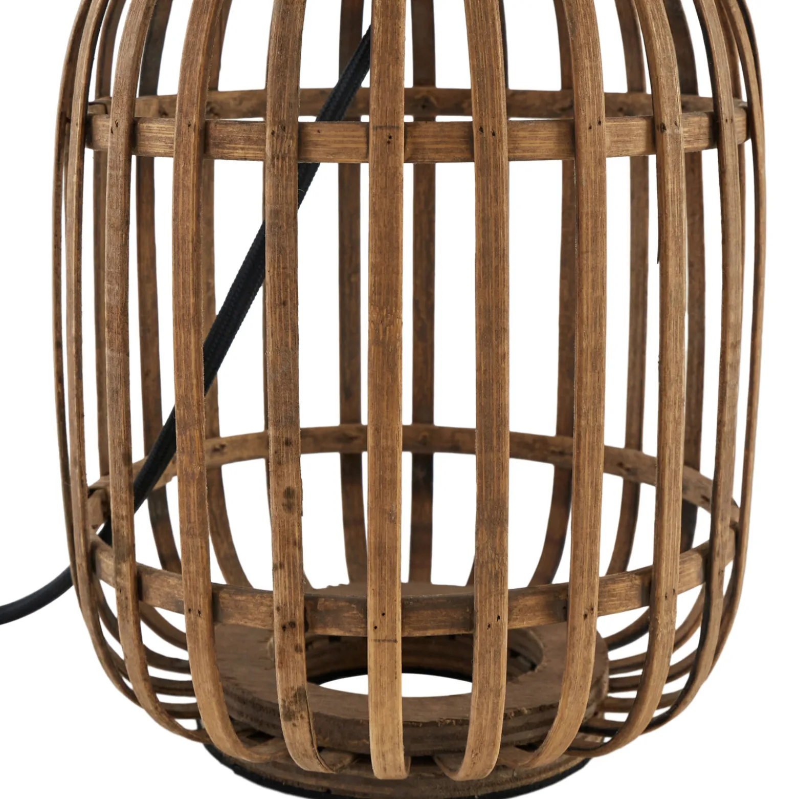 Lindby pöytävalaisin Marzanna, harmaa, bambu, 42,5 cm, E27