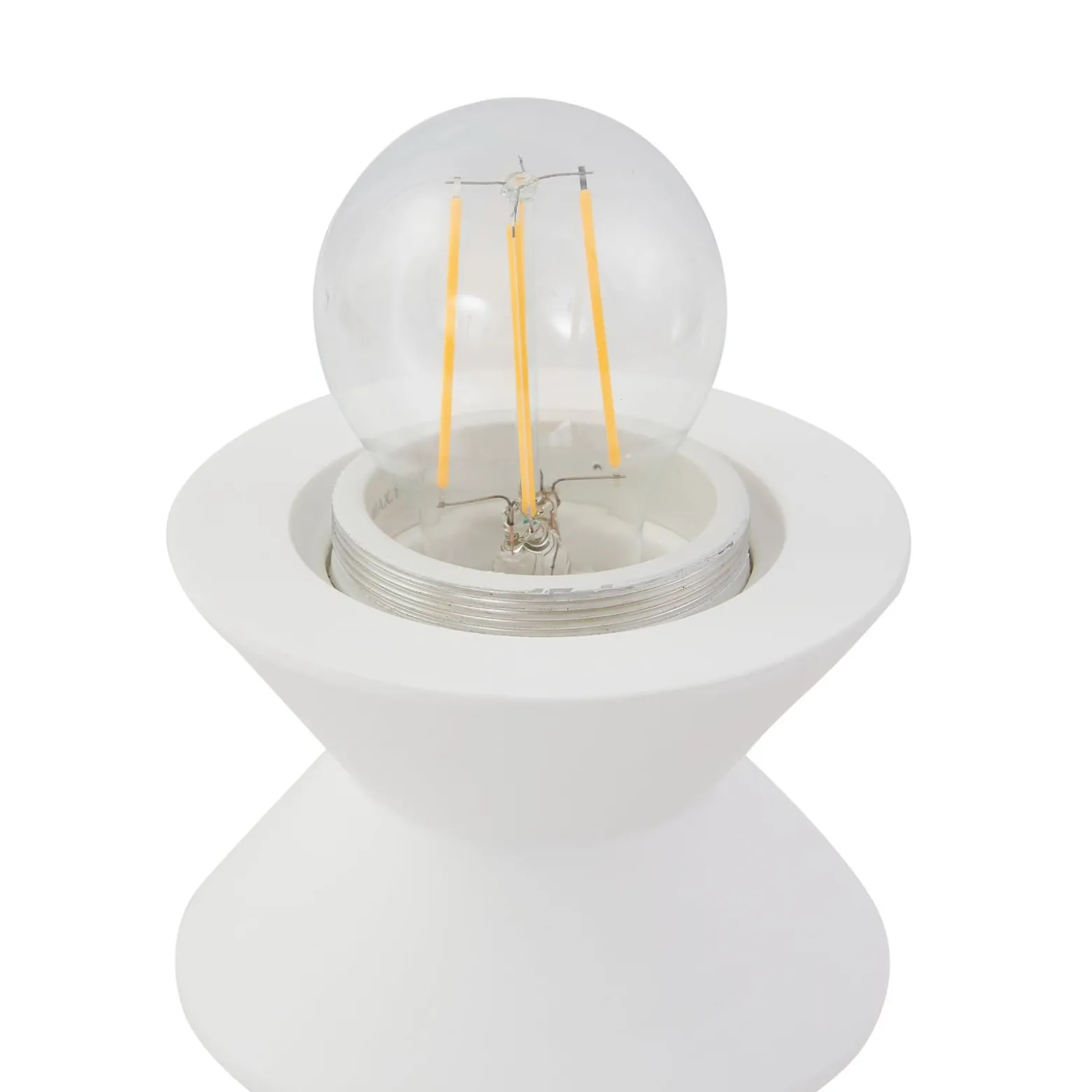Lindby pöytävalaisin Nielson, valkoinen, varjostimen korkeus 9 cm, kipsi