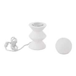 Lindby pöytävalaisin Nielson, valkoinen, varjostimen korkeus 9 cm, kipsi