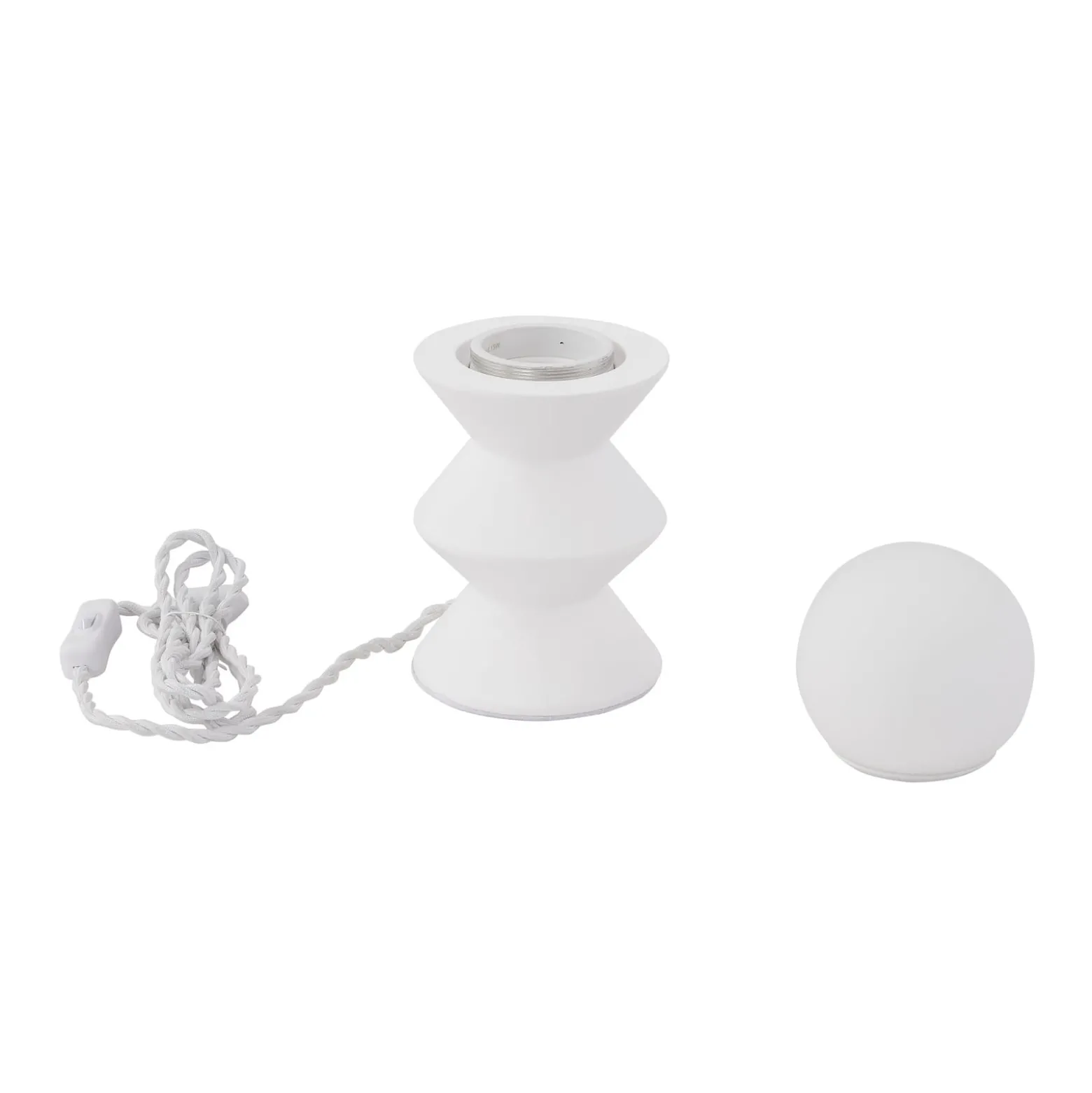 Lindby pöytävalaisin Nielson, valkoinen, varjostimen korkeus 9 cm, kipsi