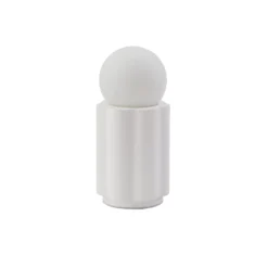 Lindby pöytävalaisin Nielson, valkoinen, varjostimen korkeus 8,5 cm, kipsi