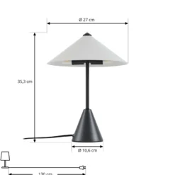 Lindby pöytävalaisin Norvik, korkeus 35 cm, musta/harmaa, metalli