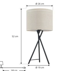 Lindby pöytävalaisin Soula, Ø 26 cm, beige, muovia, E27