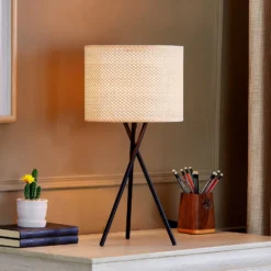 Lindby pöytävalaisin Soula, Ø 26 cm, beige, muovia, E27