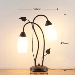 Lindby pöytävalaisin Stefania, musta/kulta, lasi, E14, 40 cm, 40 cm