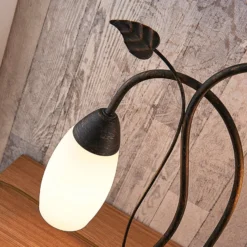 Lindby pöytävalaisin Stefania, musta/kulta, lasi, E14, 40 cm, 40 cm