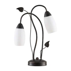 Lindby pöytävalaisin Stefania, musta/kulta, lasi, E14, 40 cm, 40 cm