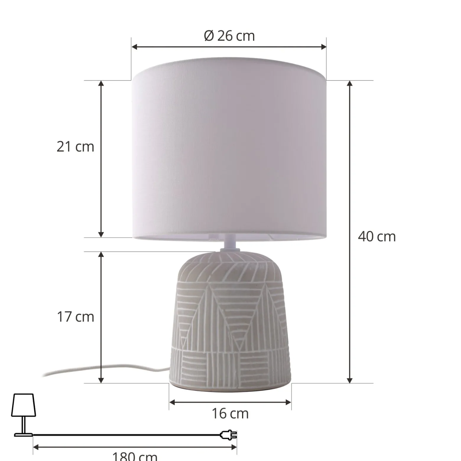 Lindby pöytävalaisin Thalassia, valkoinen, Ø 26 cm, keramiikka