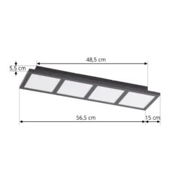 Lindby Raymie -LED-kattovalaisin P 56,6 cm RGBW