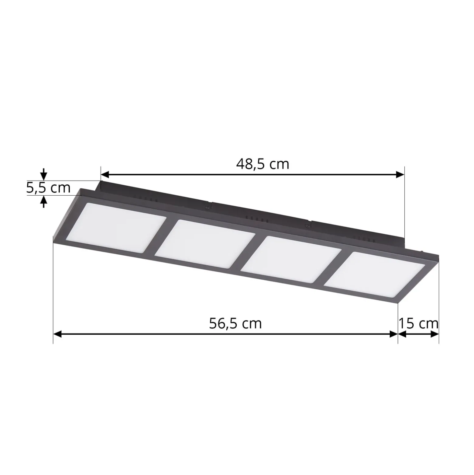 Lindby Raymie -LED-kattovalaisin P 56,6 cm RGBW
