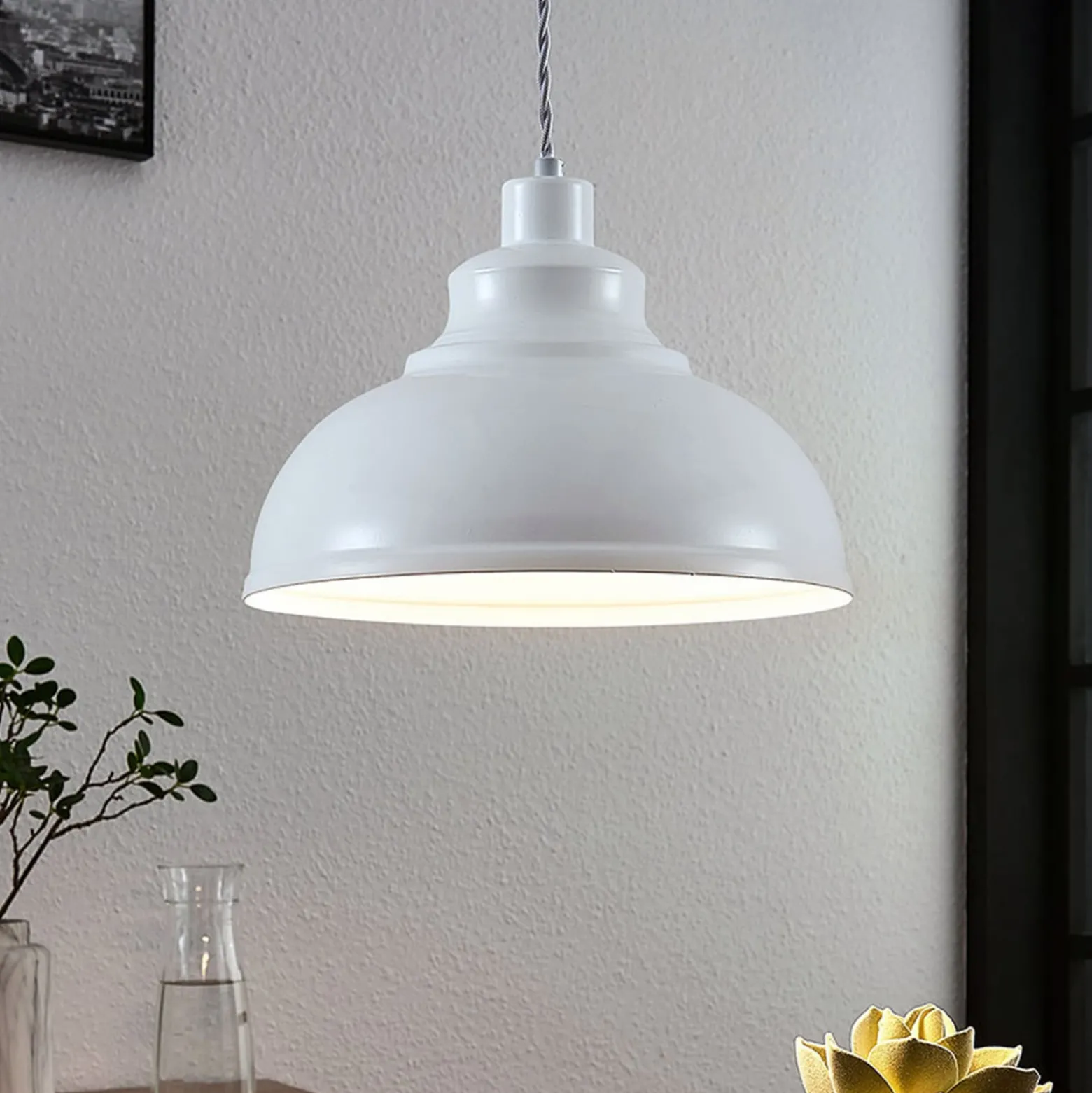 Lindby riippuvalaisin Albertine, 29 cm, valkoinen, metallia
