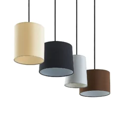 Lindby riippuvalaisin Amilia, kangas, 4-valo, harmaa/beige, E27
