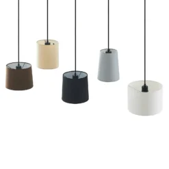 Lindby riippuvalaisin Amilia, kangas, 5-valo, harmaa/beige, E27