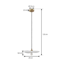 Lindby Riippuvalaisin Annira, Ø 29 cm, keraaminen, valkoinen/messinki