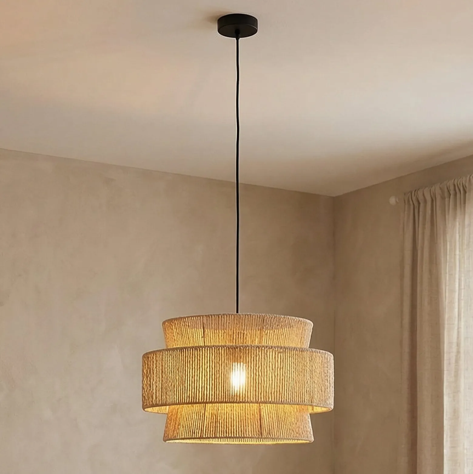 Lindby Riippuvalaisin Anuva, luonnonvalkoinen, paperi, Ø 45 cm