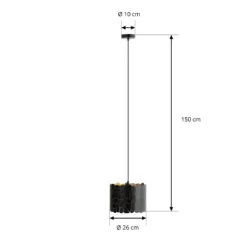 Lindby riippuvalaisin Aralena, musta/kulta, metalli, Ø 26 cm